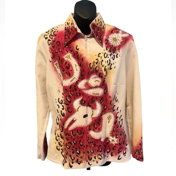 HOBBY HORSE SHOW SHIRT JACKET SHOWMANSHIP‎ UNIQUE WESTERN CRYSTALS - Picture 4 of 12